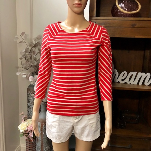 Pretty Coral Striped Top - Picture 3 of 6